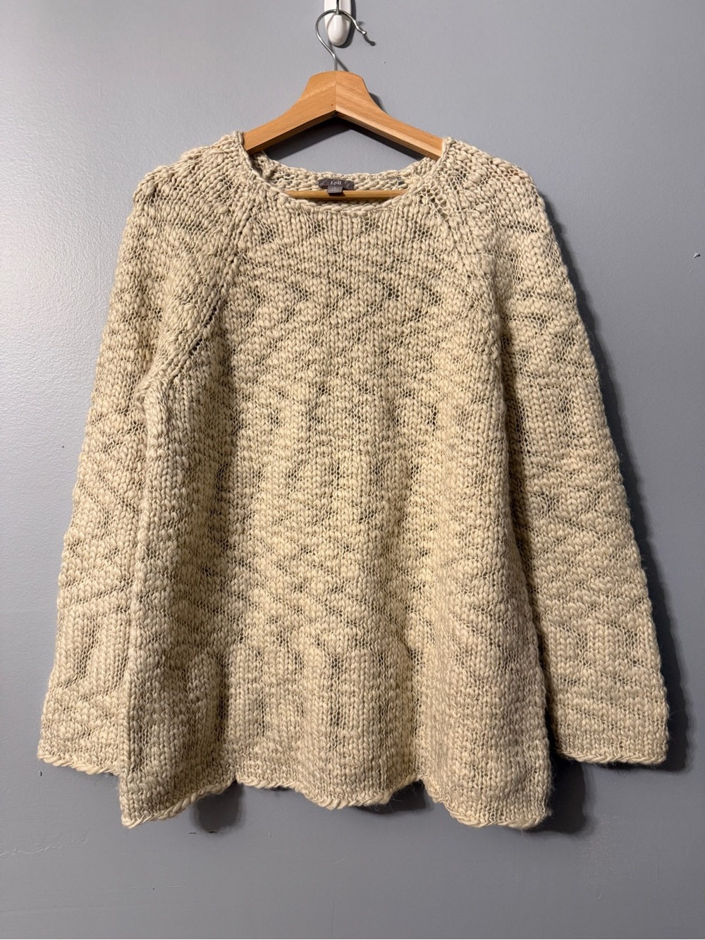 J. Jill Cream Marled Crewneck Sweater